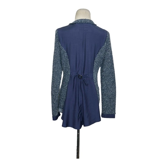 Angel of the North blue grey knit tweed zipper cardigan sweater size small - Picture 3 of 14